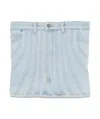 Mugler Women's Denim Bustier Top In White
