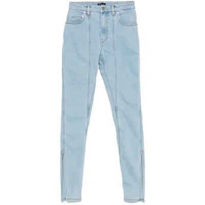 Mugler Denim Tapered Jeans In Blue