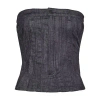 Mugler Denim Top In Blue