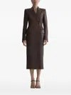 Mugler Double-breasted Jacket Coat In Brown