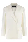 Mugler Double-breasted Jacket In Neutral