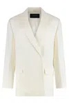 Mugler Double-breasted Jacket Back Vent In White