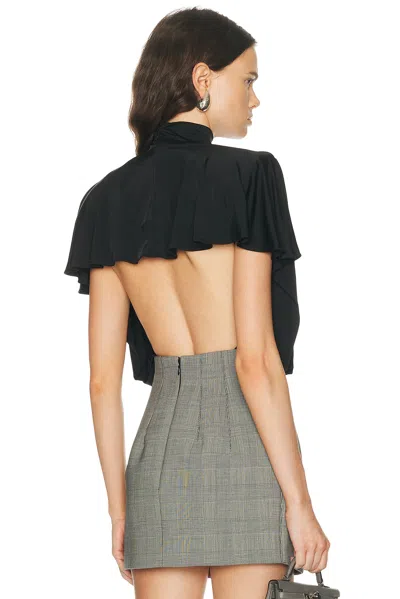 Mugler Drapiertes Top Ohne Kragen In Black