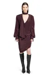 Mugler Draped Scarf Dress In Brown