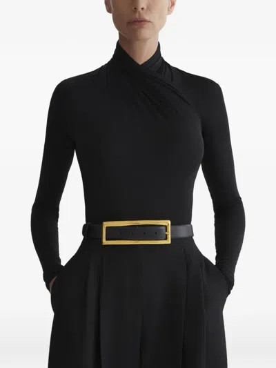 Mugler Draped Top In Black