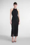 Mugler Ruched Maxi Dress In Black