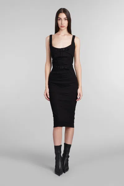 MUGLER DRESS IN BLACK COTTON