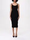 Mugler Sculpting Knit Dress In Black