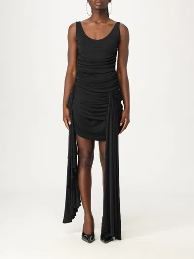 Mugler Black Draped Minidress