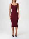 Mugler Sleeveless Knitted Mididress In Rot