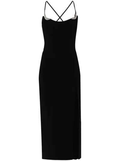 Mugler Dress Knee Length Scoop Neck In Black
