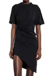 Mugler Vestito Asimmetrico Con Piercing In Black