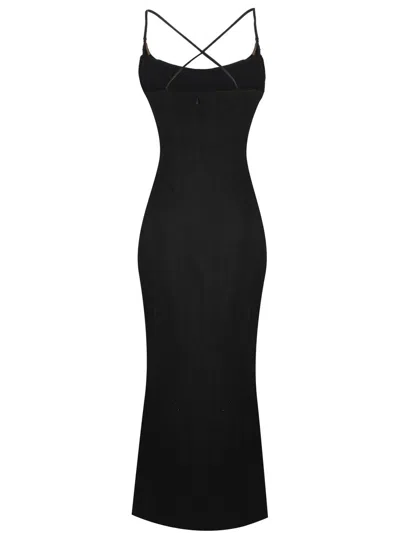 Mugler Dress Knee Length Scoop Neck In Black