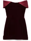 Mugler Satin-trimmed Velvet Minidress In Blood Red
