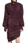 Mugler Dresses In Burgundy