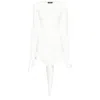 Mugler Draped-detail Dress In White