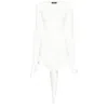 Mugler Draped-detail Dress In White