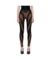 Mugler Elastic Printed Leggings In Black