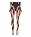 Mugler Elastic Waist Leggings In Black