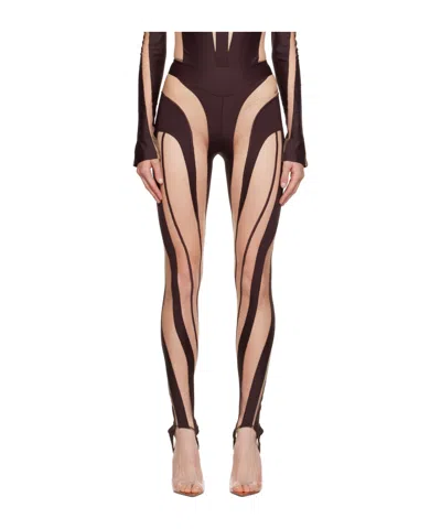 Mugler Elastic Waist Leggings In B1919 Black / Black