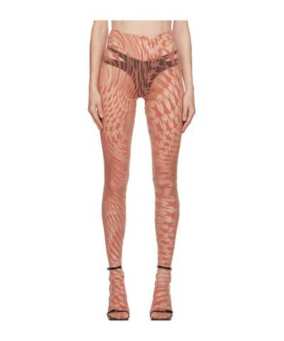 Mugler Elastic Waist Leggings In Pink