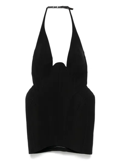 Mugler Tailored Mini Dress In Black