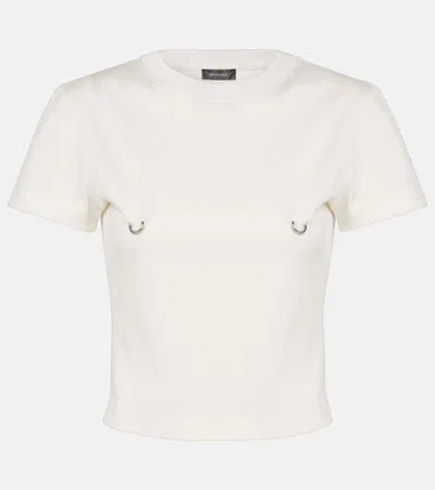 Mugler Piercing-detail Cotton T-shirt In White