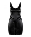 Mugler Embossed Scuba Minidress In Black