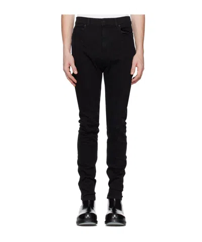 Mugler Embroidered Patchwork Jeans Pants In Black