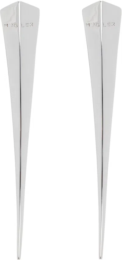 Mugler Engraved-logo Earrings