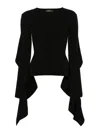 Mugler Asymmetric-design Knitted Top In Black