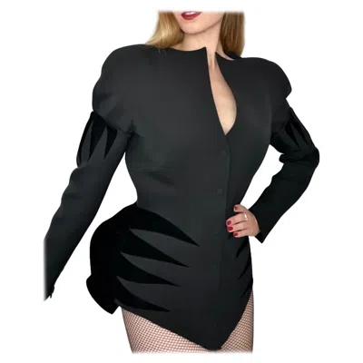 Pre-owned Mugler Fabulous Thierry  Fw 1990 ‘music Hall' Runway Jacket In Black