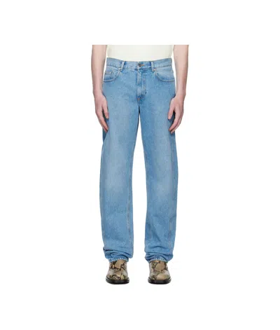 Mugler Fade Details Jeans Leggings In Blue