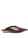 Mugler Fang Mules In Brown