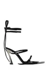 Mugler Fang Pointed-toe Ankle-strap Sandals In Black