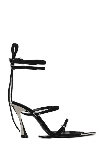 MUGLER FANG POINTED-TOE ANKLE-STRAP SANDALS