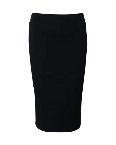 Mugler Fitted Pencil Skirt In Black Viscose
