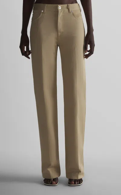 Mugler Five-pocket Cotton-gabardine Straight-leg Pants In Neutral