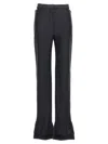 Mugler Flared Black Pants With Stylish Split Detail In Black