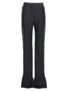 Mugler Flared Black Pants With Stylish Split Detail In Black
