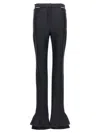 Mugler Flared Black Stretch Pants In Black