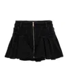Mugler Denim Miniskirt In Brown