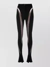 Mugler Leggings With Trasparent Panels In Black