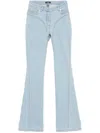 Mugler Rhinestone-embellished Flared Jeans In Blue