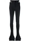 Mugler Cutout Scuba Mid-rise Flared Pants