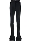 Mugler Cutout Scuba Mid-rise Flared Pants In Black