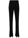 Mugler Piercing Detail High-waisted Trousers With Ankle Slit