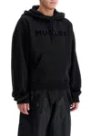 Mugler Fleece Sweatshirt With In Black