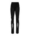 Mugler Floral-lace Panelled Jeans In Black