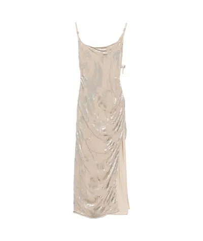 MUGLER MUGLER FLORAL SLIP DRESS